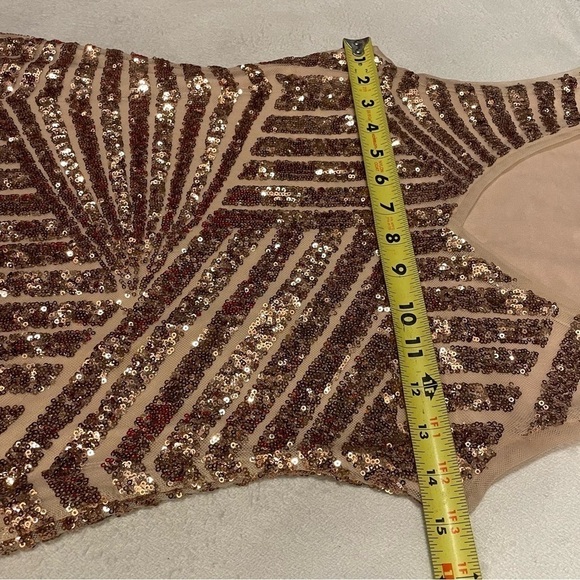 Black Label Gold Sequin Mini Dress – Modern Gatsby Glam | Size Small - Picture 15 of 16